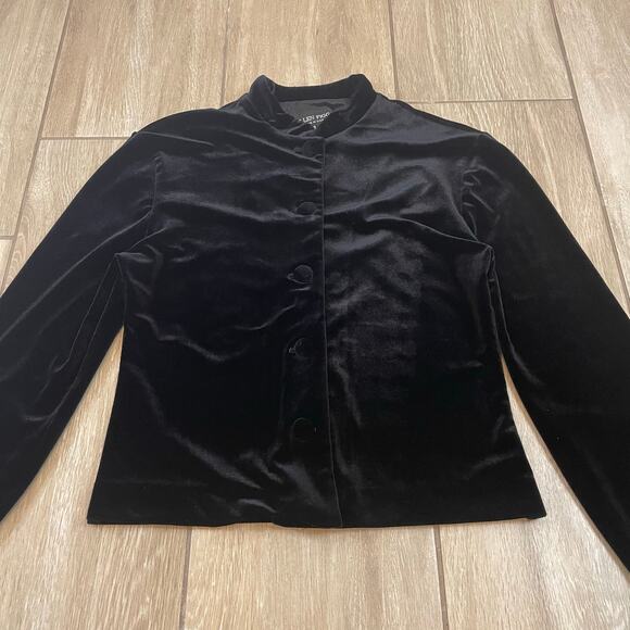 Ellen Figg Vintage Velvet Blazer Jacket Black Size 8 Made in USA - Picture 3 of 6
